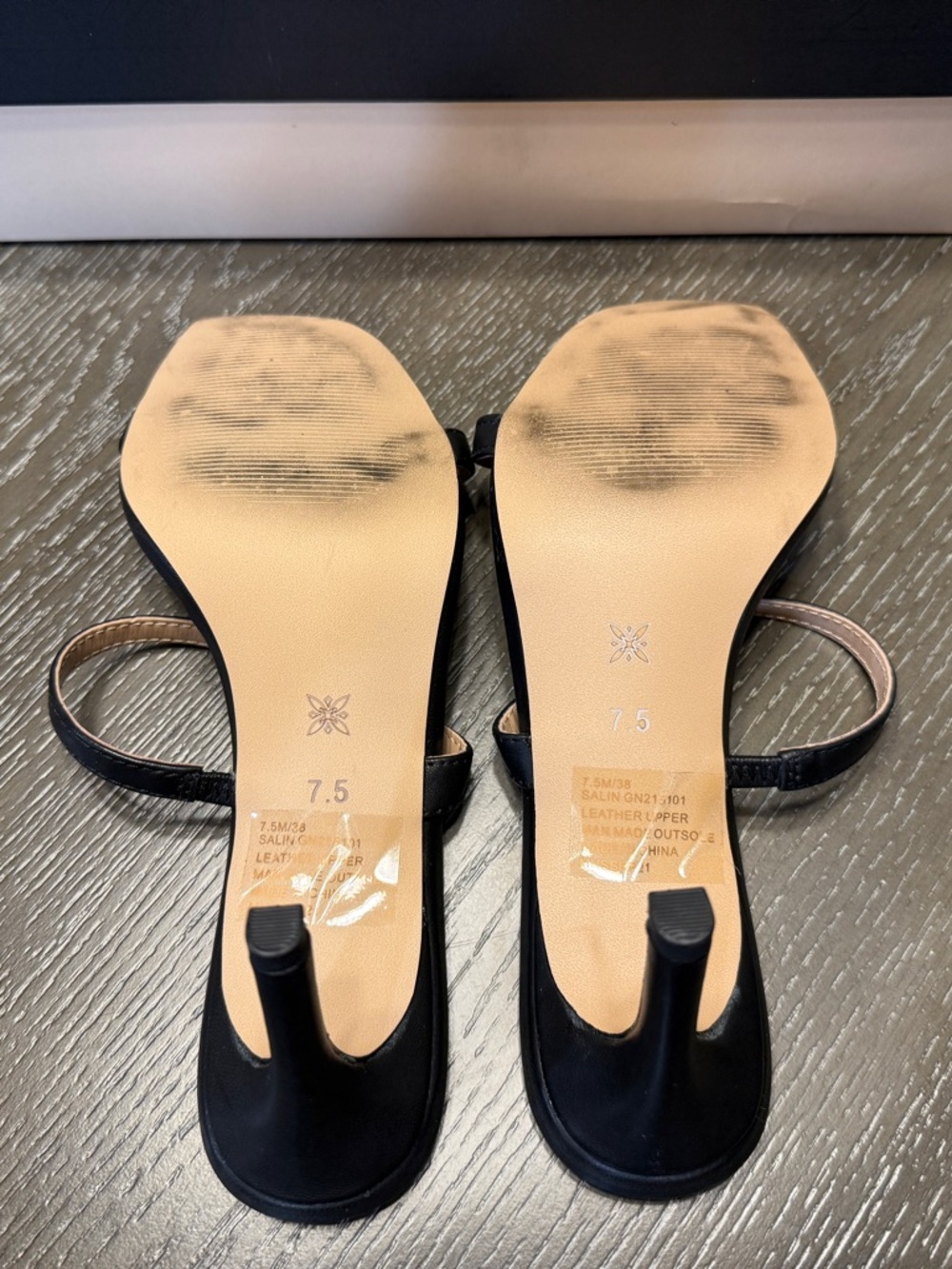 BCBGMaxAzria Black Minimal Strappy Square-Toe Mules - Picture 7 of 7